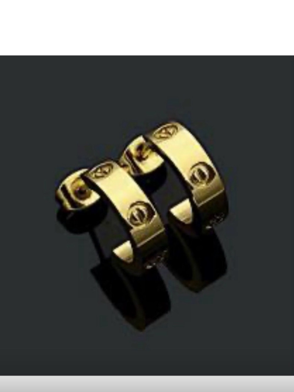 Gold small Hoop Earrings - Cartier style Stainless steel